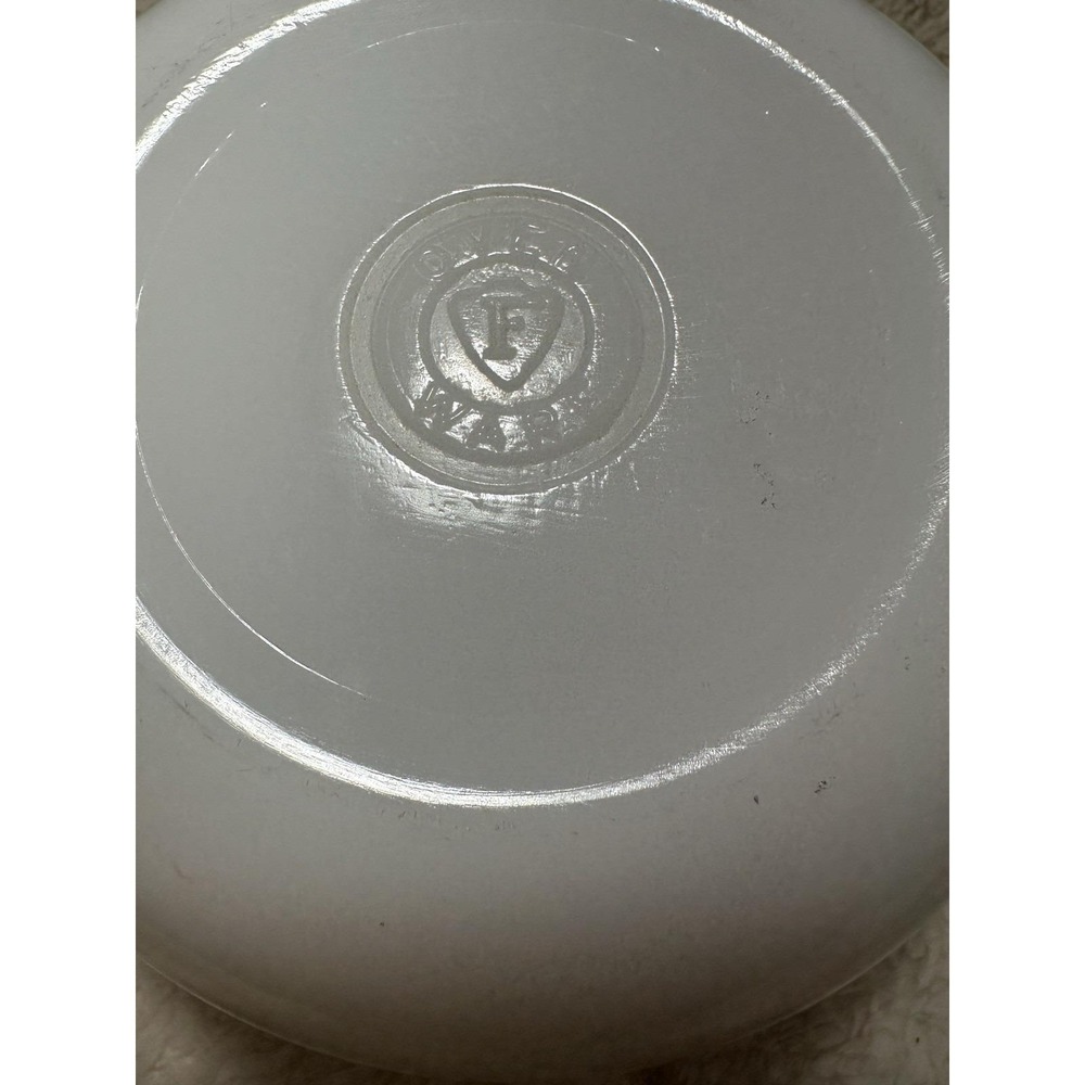 Vintage Federal Glass Co. Apple Blossom Ovenware Painted White Milk Glass 8" - Picture 4 of 7